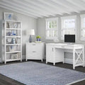 Scrivania per computer da 54W con mobiletto e libreria