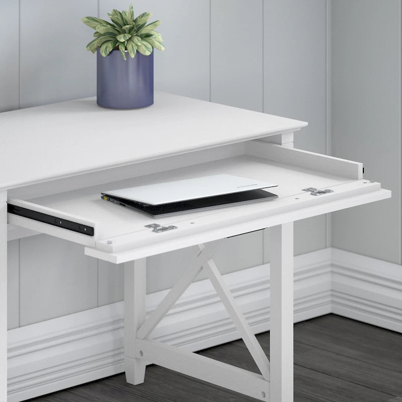 54W Computer Desk with Cabinet and Bookcase