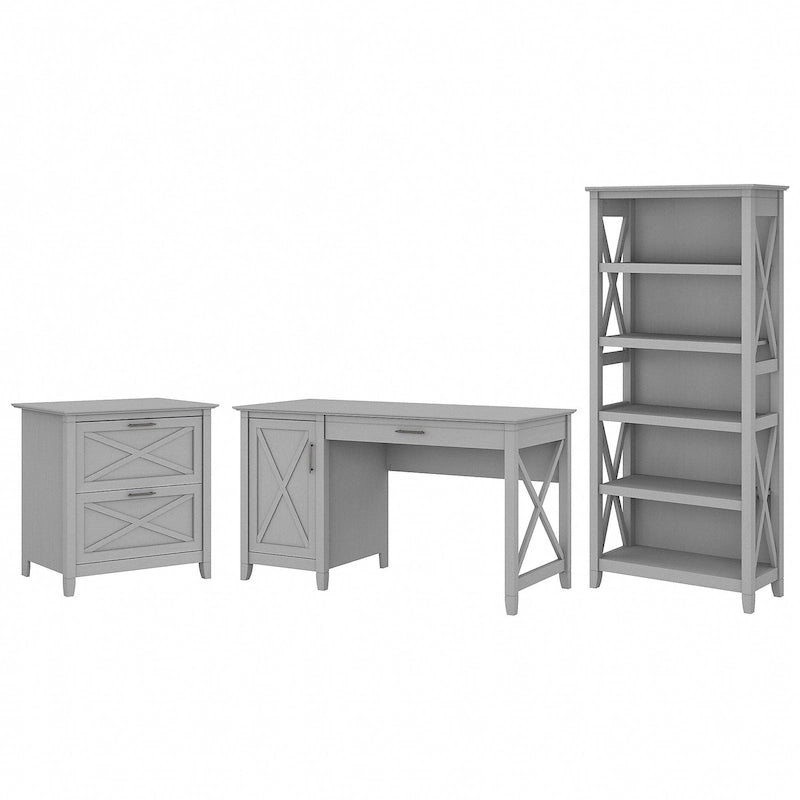 Scrivania per computer da 54W con mobiletto e libreria