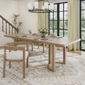 Mesa de comedor moderna de 95 pulgadas con base de caballete en U