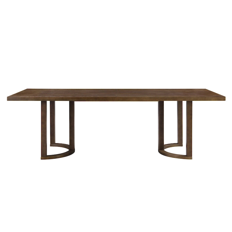 Mesa de comedor moderna de 95 pulgadas con base de caballete en U