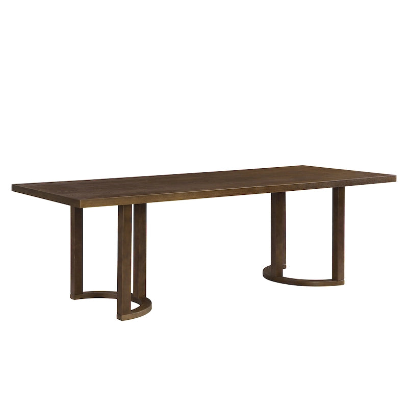 Mesa de comedor moderna de 95 pulgadas con base de caballete en U