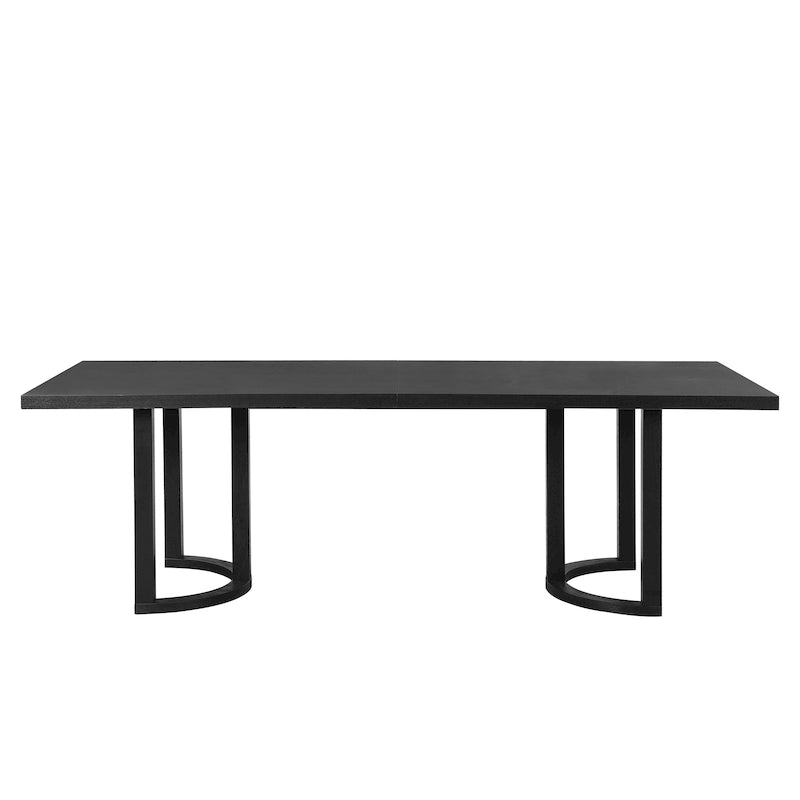 Mesa de comedor moderna de 95 pulgadas con base de caballete en U