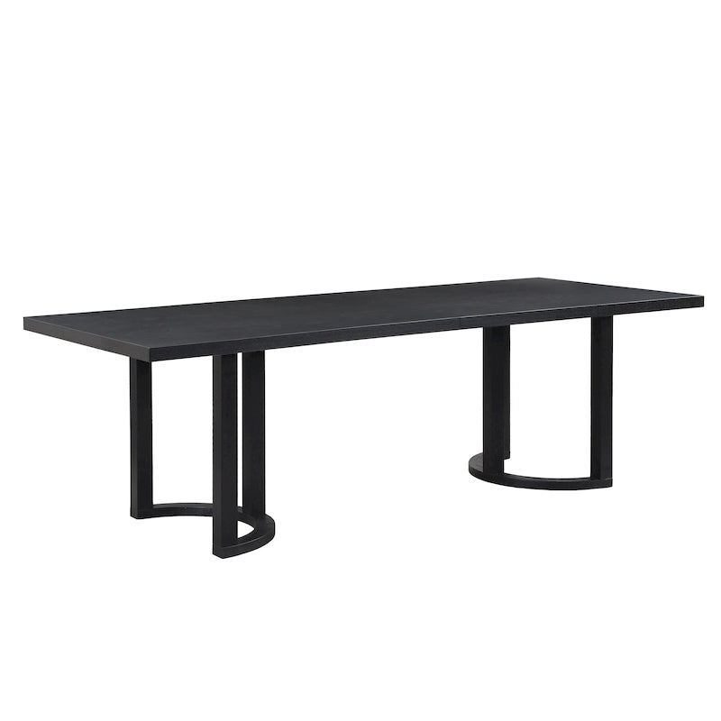 Mesa de comedor moderna de 95 pulgadas con base de caballete en U