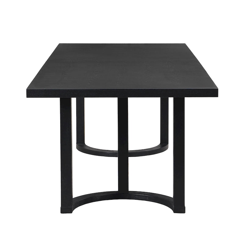 Mesa de comedor moderna de 95 pulgadas con base de caballete en U