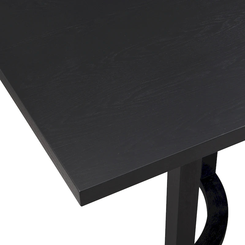 Mesa de comedor moderna de 95 pulgadas con base de caballete en U