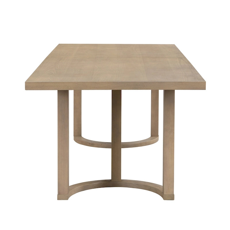 Mesa de comedor moderna de 95 pulgadas con base de caballete en U