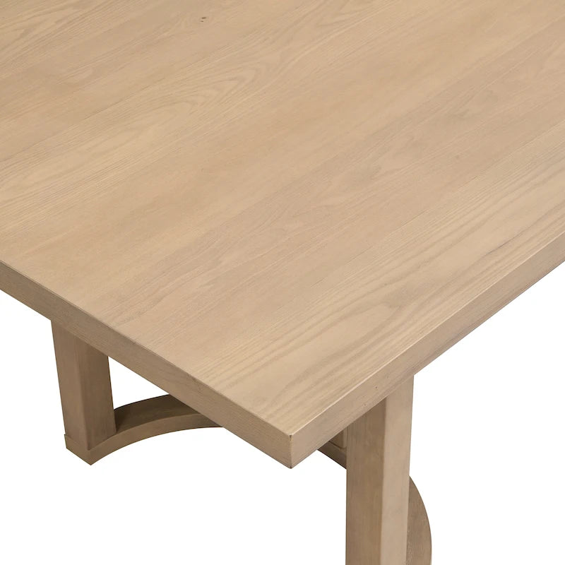 Mesa de comedor moderna de 95 pulgadas con base de caballete en U