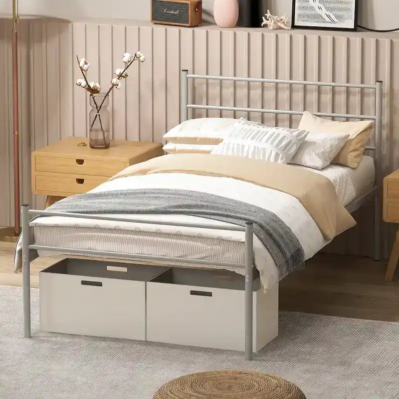Twin Metal Bed Frame No Box Spring Needed