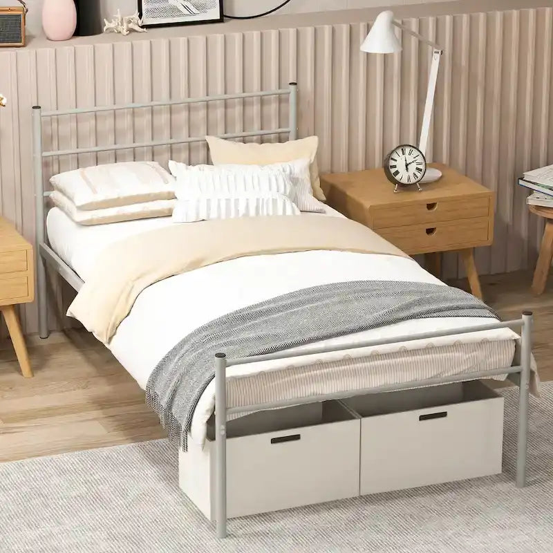 Twin Metal Bed Frame No Box Spring Needed