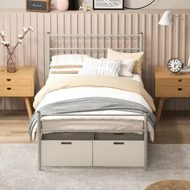 Twin Metal Bed Frame No Box Spring Needed