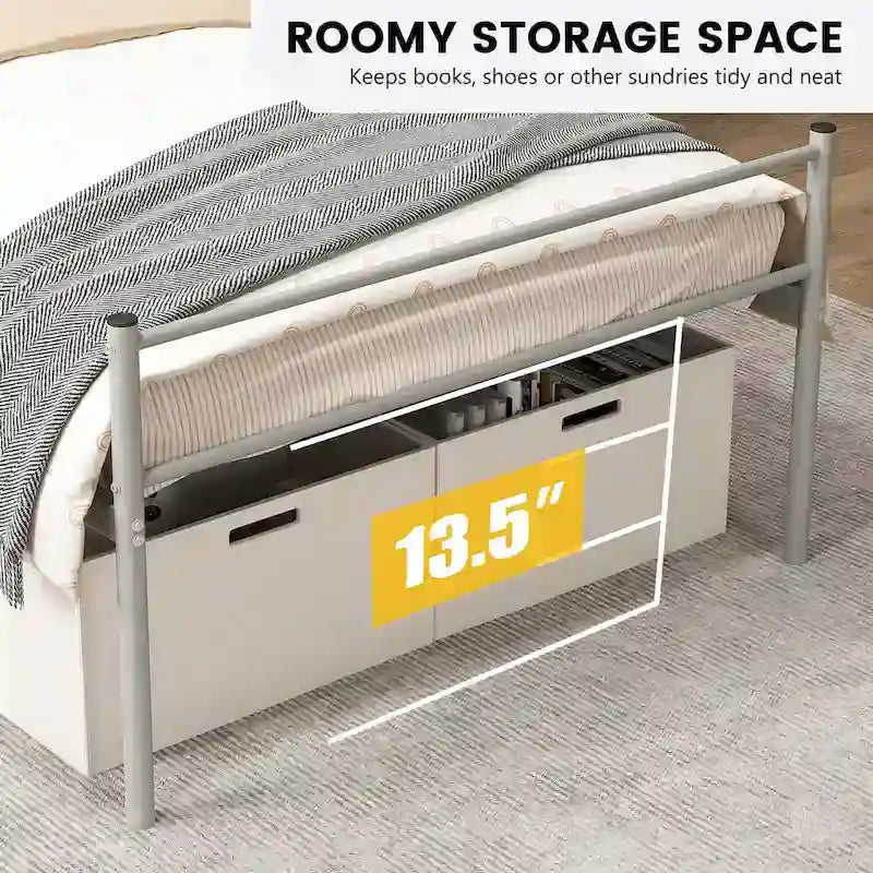 Twin Metal Bed Frame No Box Spring Needed