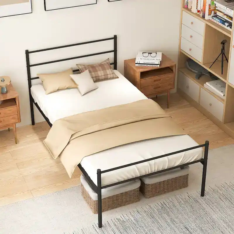 Twin Metal Bed Frame No Box Spring Needed