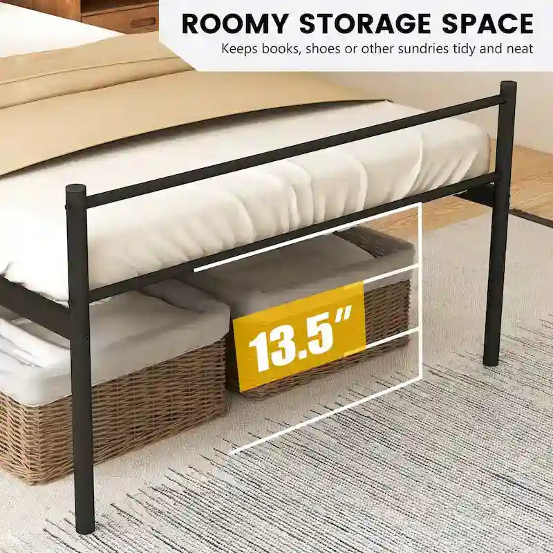 Twin Metal Bed Frame No Box Spring Needed