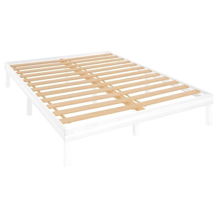 14 Inch Solid Pine Wood Platform Bed Frame No Squeak Bed Frame with Wooden Slats No Box Spring Needed