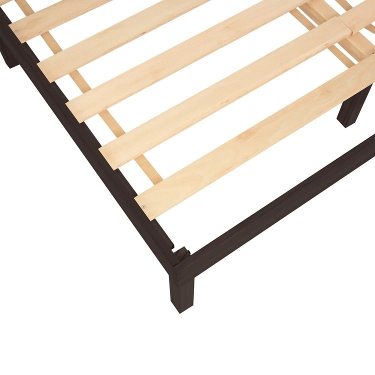 14 Inch Solid Pine Wood Platform Bed Frame No Squeak Bed Frame with Wooden Slats No Box Spring Needed