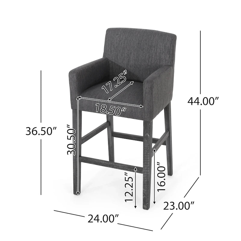 Fabric and Rubberwood 30.5-inch Barstools Set of 2