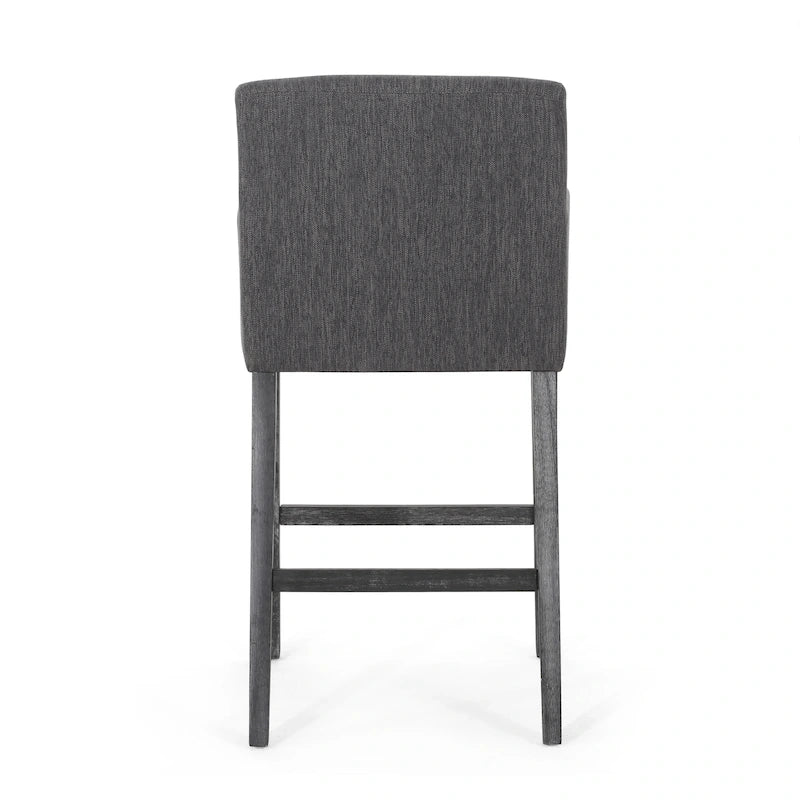 Barhocker aus Stoff und Gummibaumholz, 77,5 cm, 2er-Set