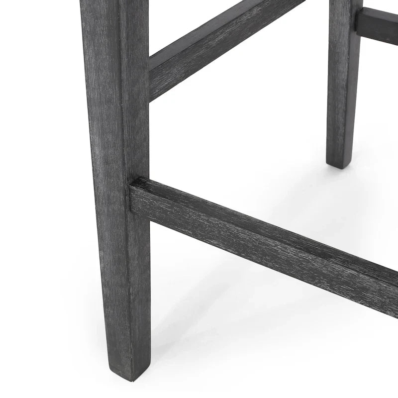 Barhocker aus Stoff und Gummibaumholz, 77,5 cm, 2er-Set