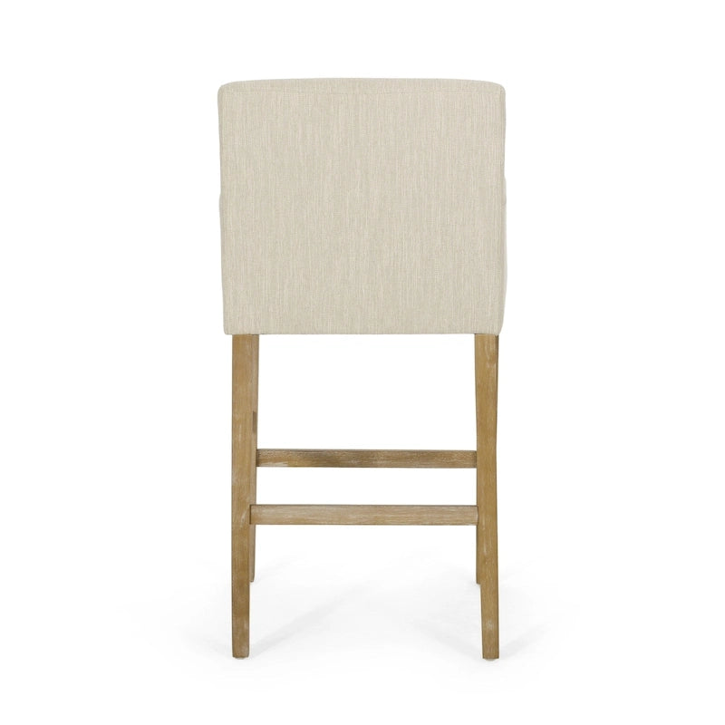 Barhocker aus Stoff und Gummibaumholz, 77,5 cm, 2er-Set