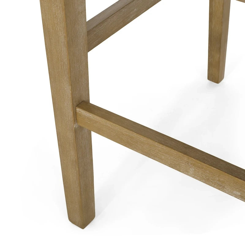 Barhocker aus Stoff und Gummibaumholz, 77,5 cm, 2er-Set