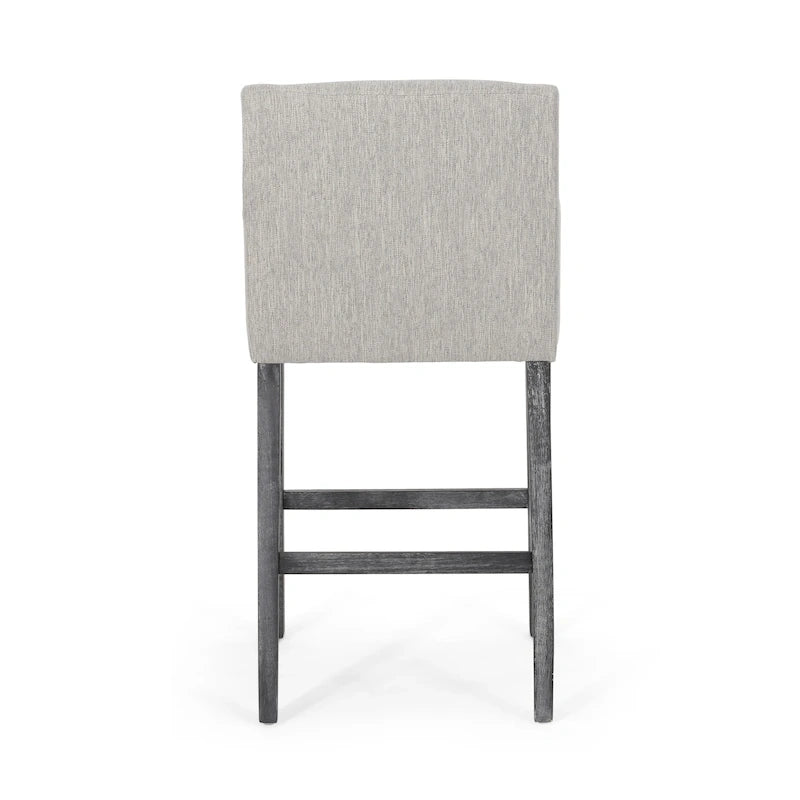 Barhocker aus Stoff und Gummibaumholz, 77,5 cm, 2er-Set