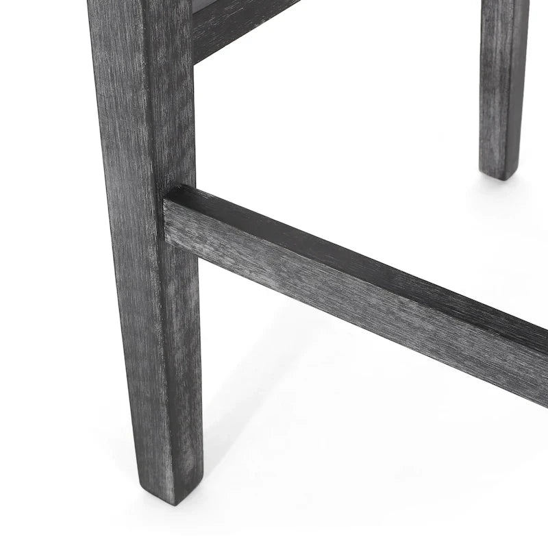Barhocker aus Stoff und Gummibaumholz, 77,5 cm, 2er-Set