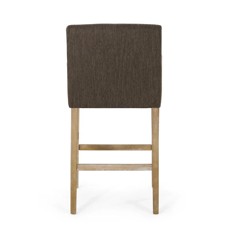 Barhocker aus Stoff und Gummibaumholz, 77,5 cm, 2er-Set