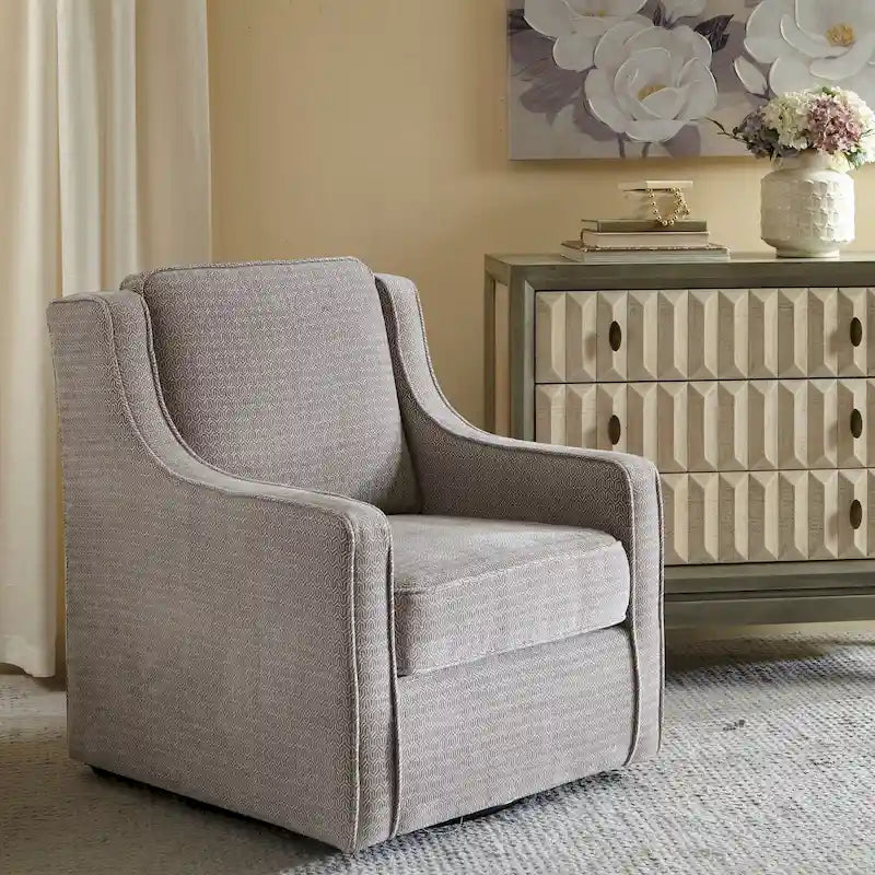 Modern 360 Degree Swivel Accent Armchair with Padded Seat