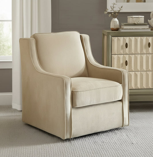 Modern 360 Degree Swivel Accent Armchair with Padded Seat
