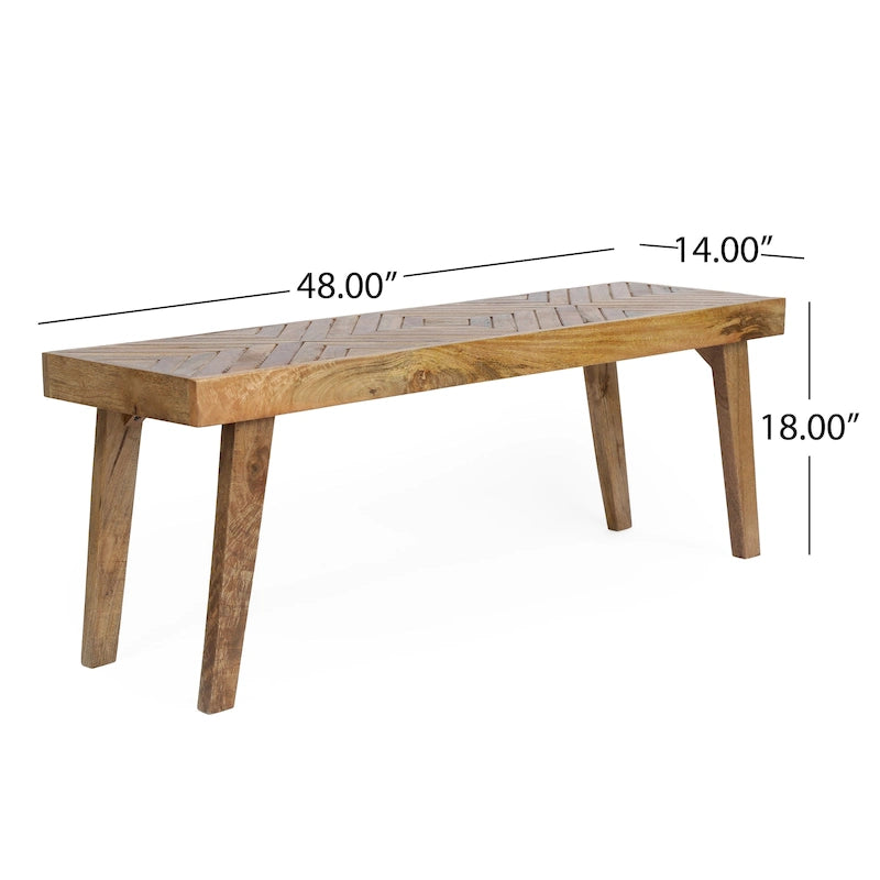 Banco artesanal de madera de mango para interiores