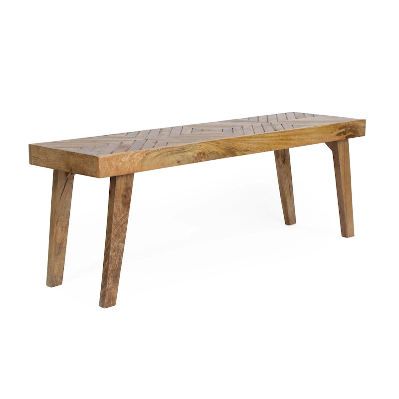Banco artesanal de madera de mango para interiores