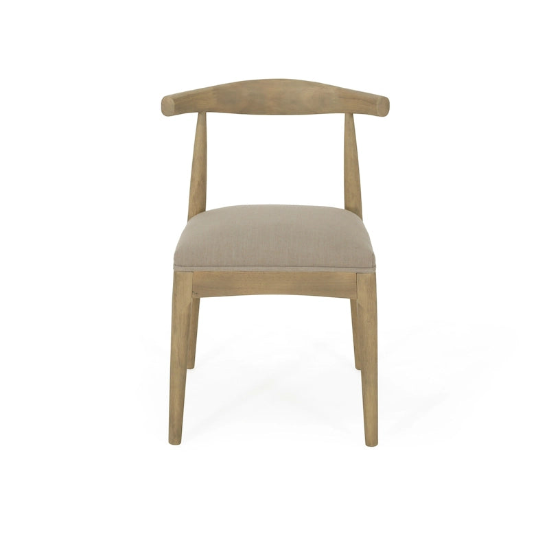 Esszimmerstühle aus Stoff und Gummibaumholz, 2er-Set