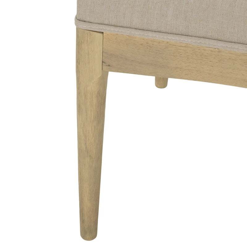 Esszimmerstühle aus Stoff und Gummibaumholz, 2er-Set