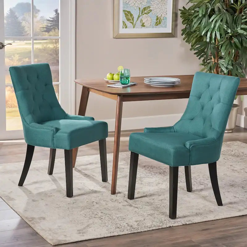 Contemporary Tufted Dining Chairs Set of 2