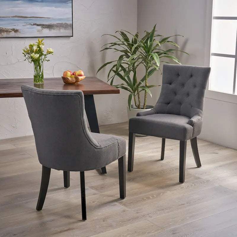 Contemporary Tufted Dining Chairs Set of 2