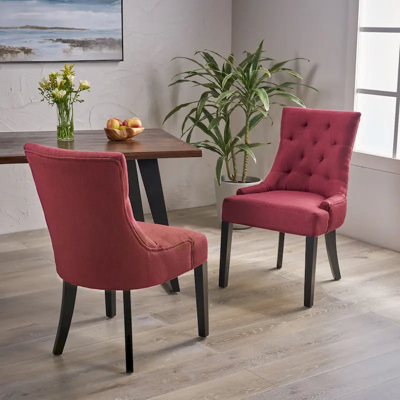 Contemporary Tufted Dining Chairs Set of 2