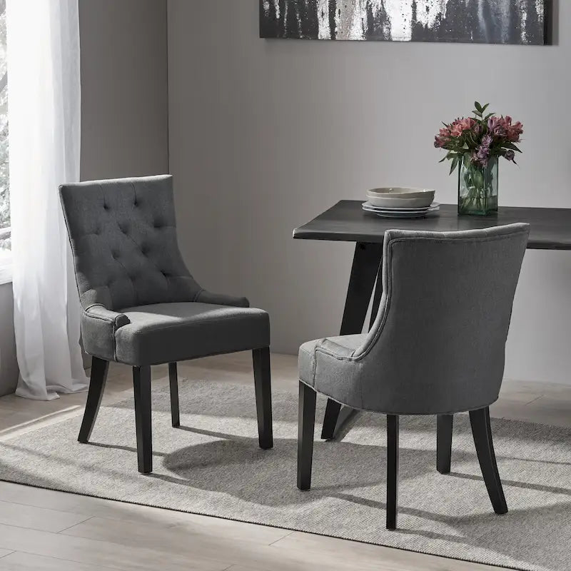 Contemporary Tufted Dining Chairs Set of 2