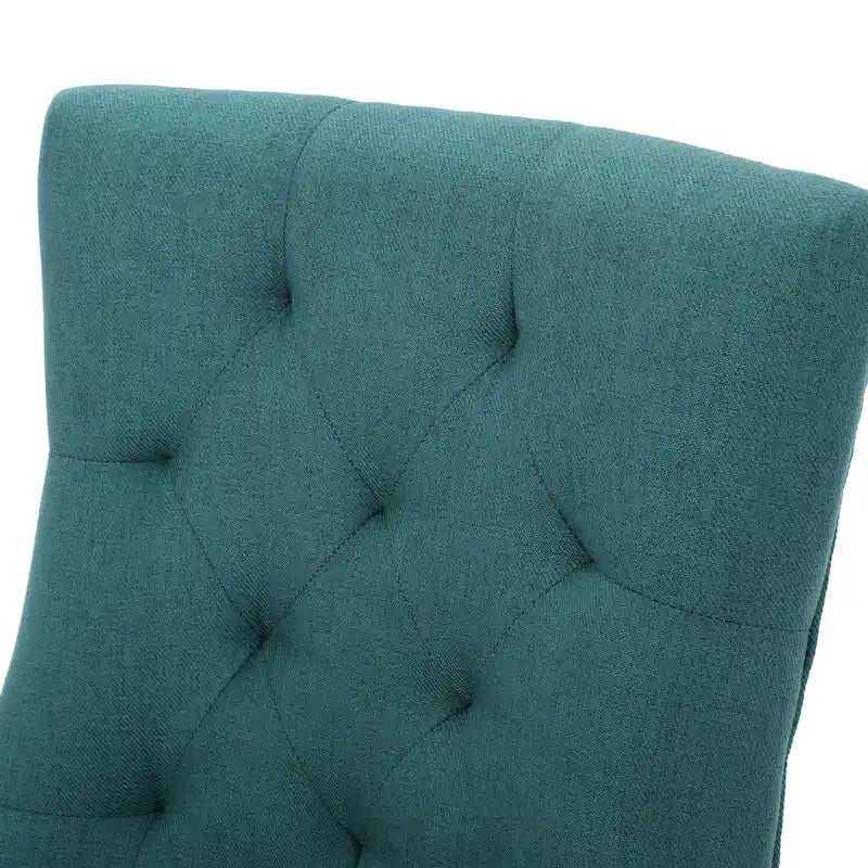 Moderne gepolsterte Esszimmerstühle mit Knopfheftung, 2er-Set
