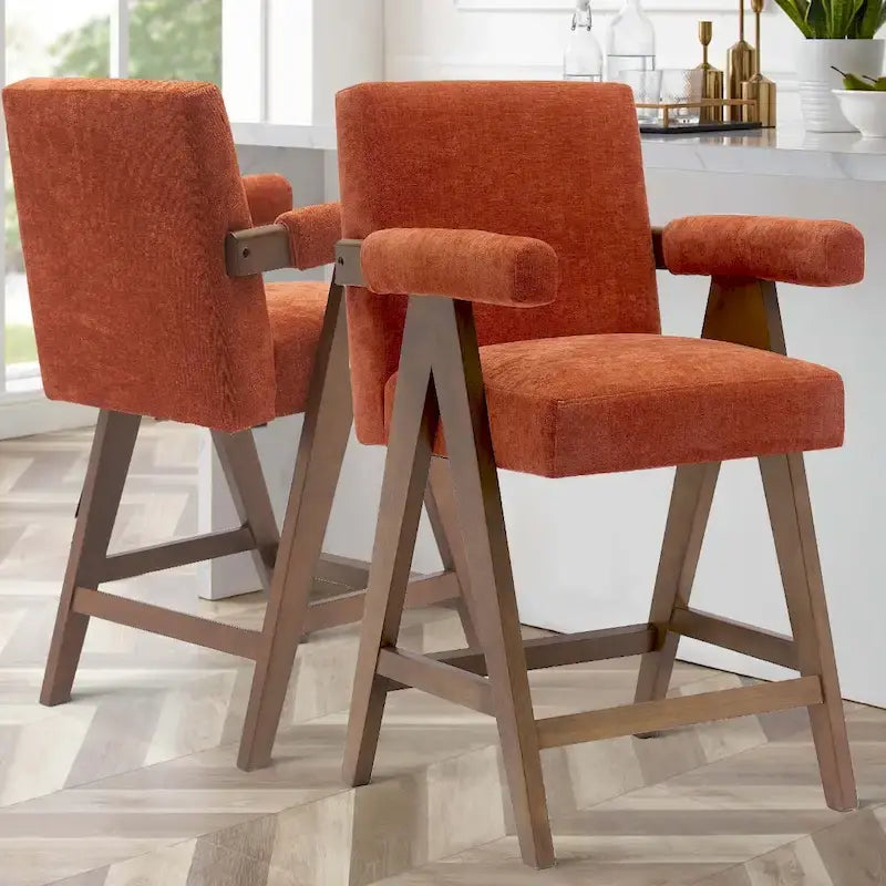 Contemporary Upholstered Counter Height Stools Single