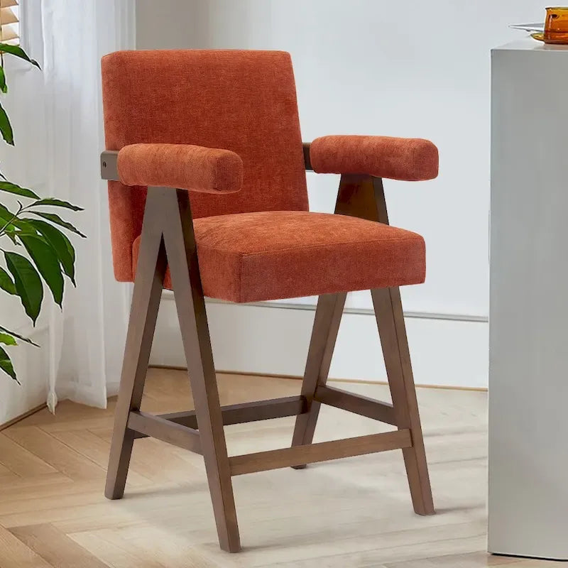 Contemporary Upholstered Counter Height Stools Single