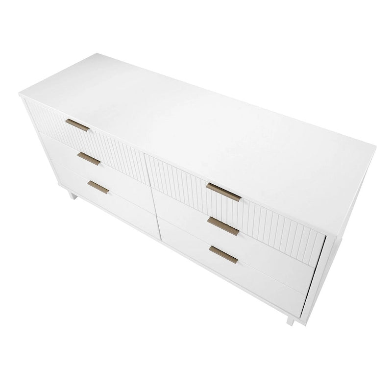 Cassettiera moderna doppia larga da 55 pollici con 6 cassetti