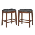 24-inch Padded Counter Height Saddle Stools (Set of 2)