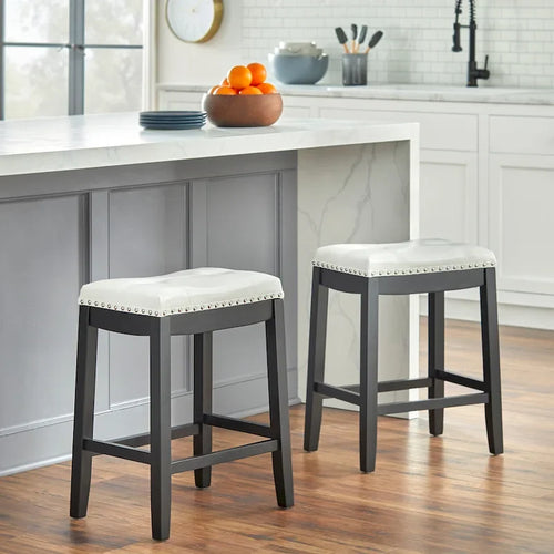 24-inch Padded Counter Height Saddle Stools (Set of 2)