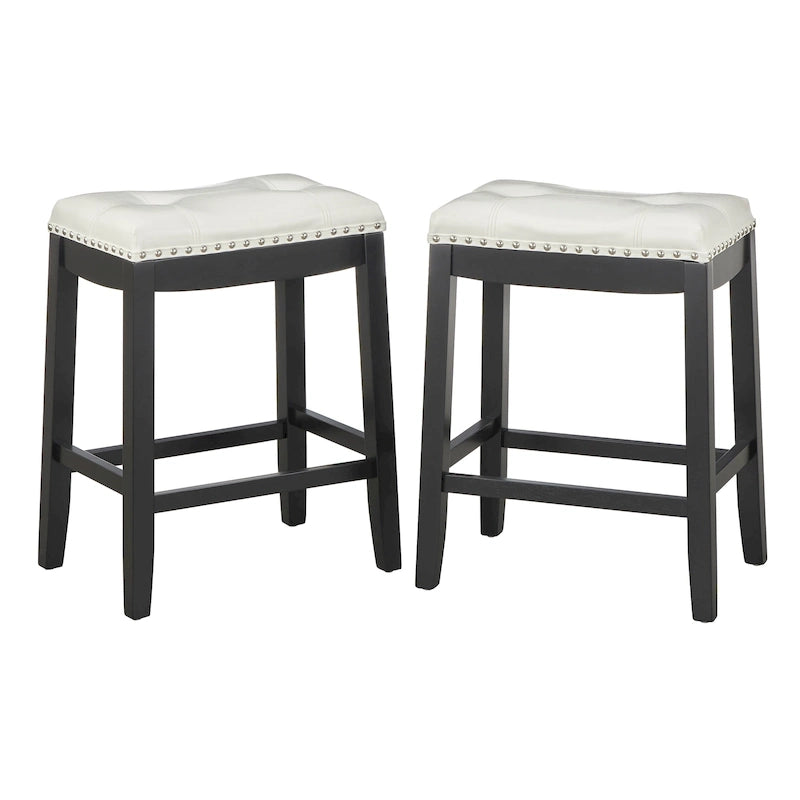 24-inch Padded Counter Height Saddle Stools (Set of 2)