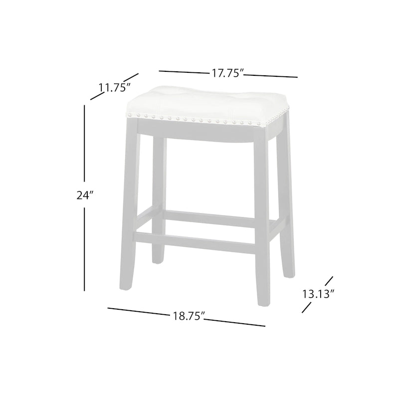 24-inch Padded Counter Height Saddle Stools (Set of 2)