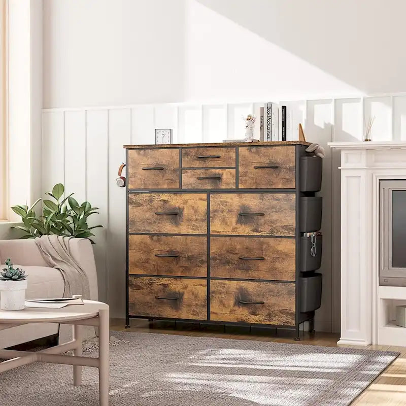 10 Drawer Dresser Fabric Closet Storage Tower Organizer Unit Bedroom