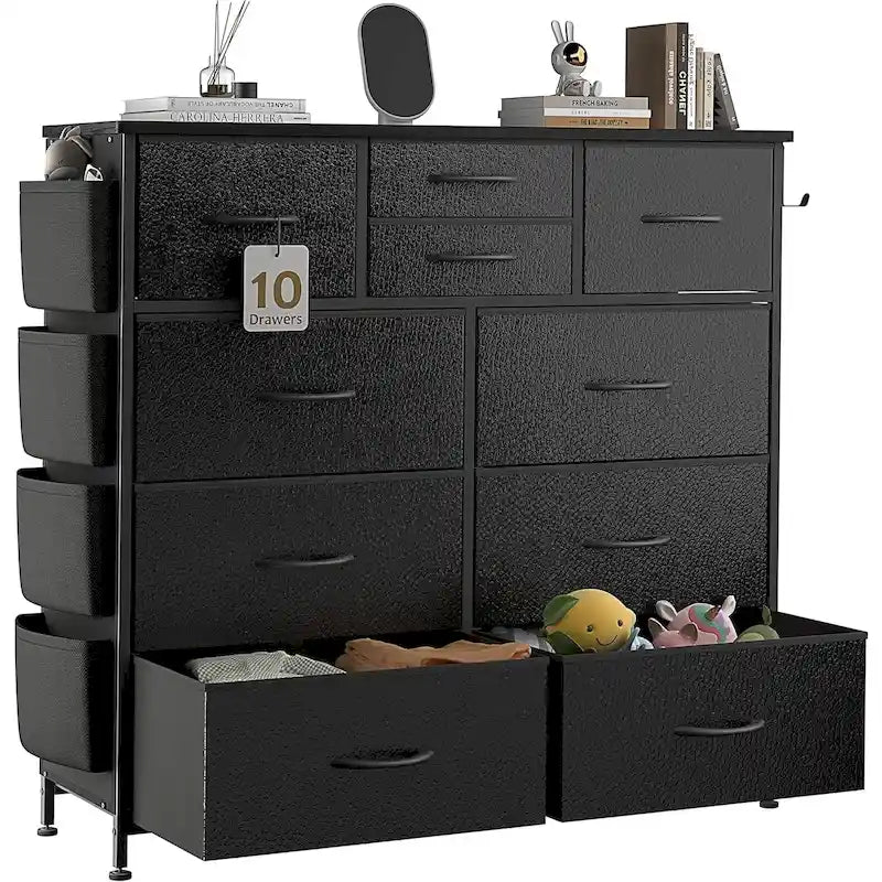 10 Drawer Dresser Fabric Closet Storage Tower Organizer Unit Bedroom