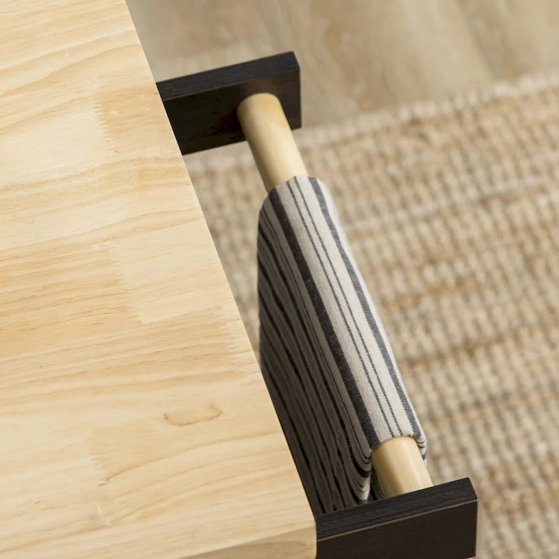 Kitchen Island on Wheels, Rolling Cart with Rubberwood Top, Spice Rack, Towel Rack and Drawers