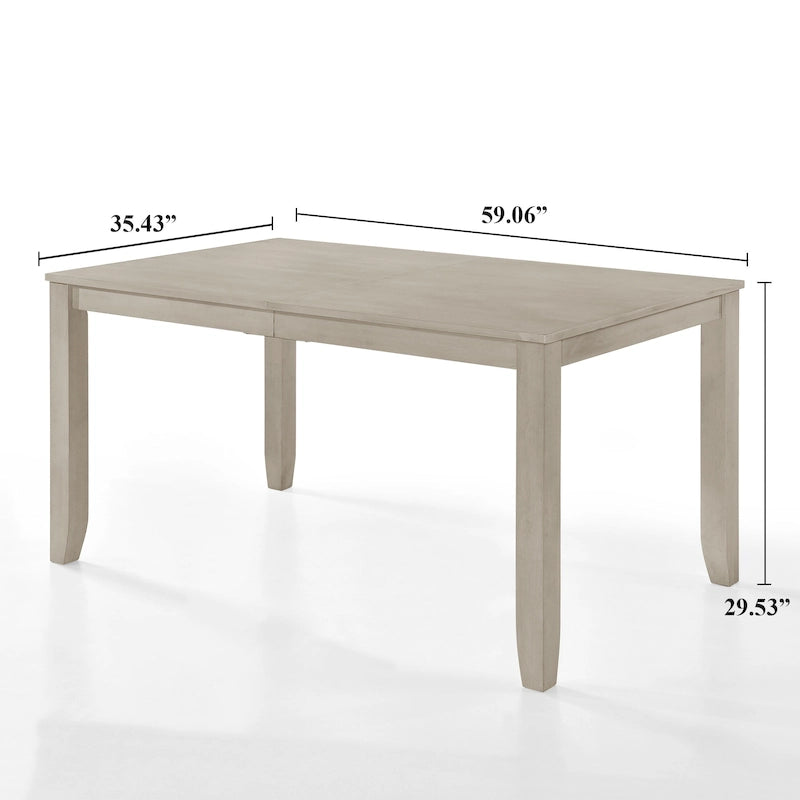 Mesa de comedor de madera maciza Simply Elegant para 6 personas